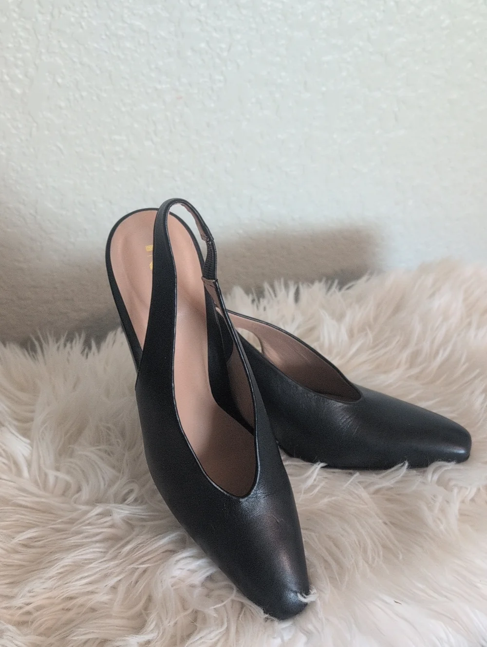 INEZ - Leather Women’s Black Slingbacks Heels
